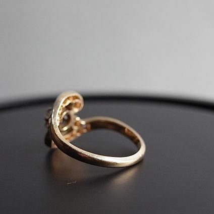 1900 - 1920's 18 ȥ꡼ ɥ󥰡18KYG Asymmetric Diamond Ring
