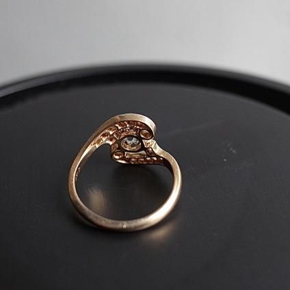 1900 - 1920's 18 ȥ꡼ ɥ󥰡18KYG Asymmetric Diamond Ring