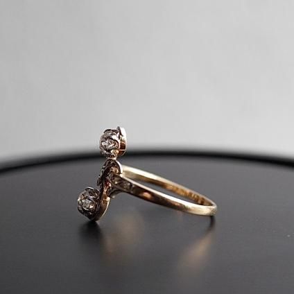  ץ  ȥ泌⥢ 󥰡YG Plutinum Diamond Toi et Moi Ring