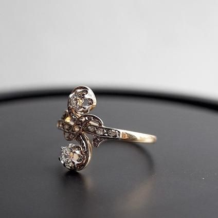  ץ  ȥ泌⥢ 󥰡YG Plutinum Diamond Toi et Moi Ring