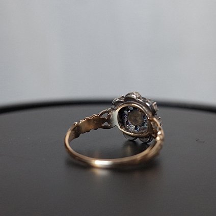   饹󥰡YG Silver Diamond Cluster Ring