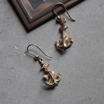 ƥ 9  С ԥAntique 9KYG Anchor Clover Earrings