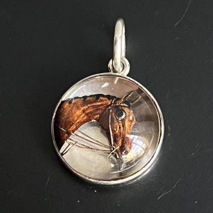 ȥꥢ å ꥹ С ۡ ڥȥȥåסVictorian Essex Crystal Silver Horse Pendant Top