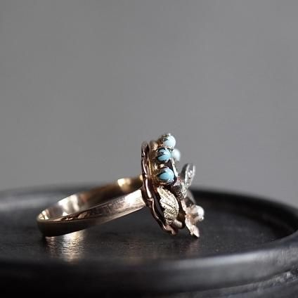 ̡ܡ 9K С ѡ Ļ 󥰡Art Noueveau 9KYG Silver Pearl Bird Ring