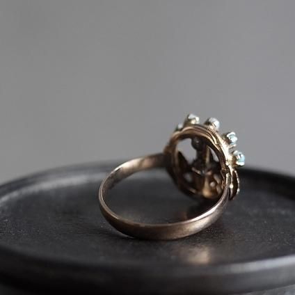 ̡ܡ 9K С ѡ Ļ 󥰡Art Noueveau 9KYG Silver Pearl Bird Ring