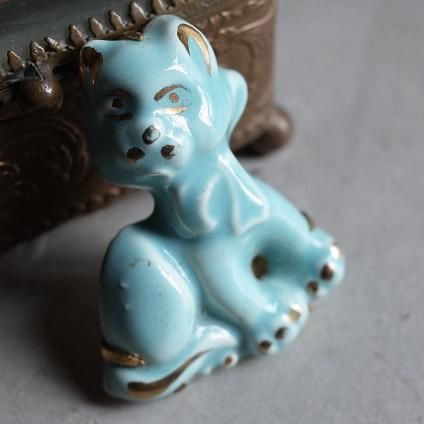 1940年代 猫 陶器 ブローチ（40's Ceramic Cat Brooch）- JeJe PIANO