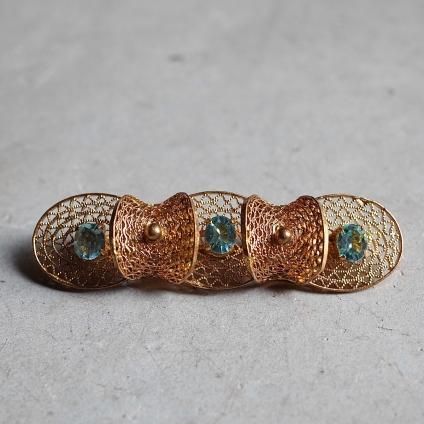 ơ եꥰ꡼ 忧饹 ֥Vintage Filigree Light Blue Brooch