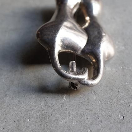 ヴィンテージ シルバー 2匹 猫 ブローチ（Vintage Silver Two