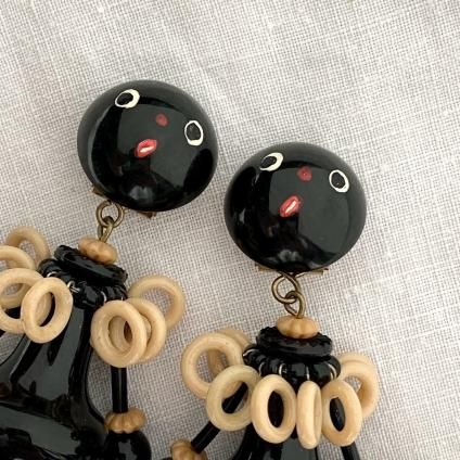 1960ǯ ե ١饤   ١French Bakelite Earrings