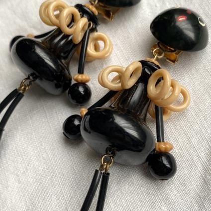 1960ǯ ե ١饤   ١French Bakelite Earrings