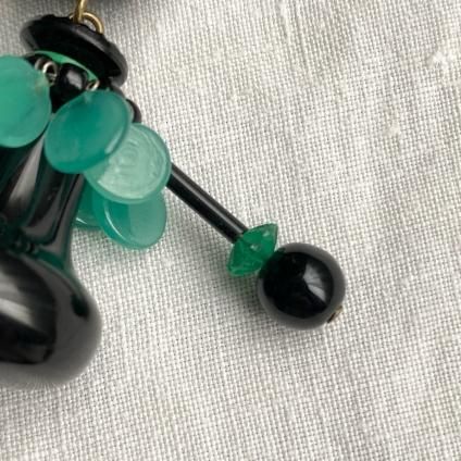 1960's Clear Bakelite Red Cherry Necklace（1960年代クリア