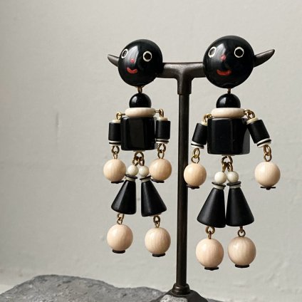 1960ǯ ե ١饤  ܡFrench Bakelite Earrings BOY