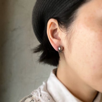 1940ǯ 륤졼 饹ѡ  ֥饦ѡץFrench Louis Rousselet Glass Pearl Earrings