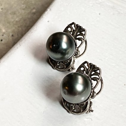 1940ǯ 륤졼 饹ѡ  ⡼꡼French Louis Rousselet Glass Pearl Earrings