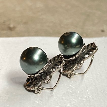 1940ǯ 륤졼 饹ѡ  ǥץ꡼French Louis Rousselet Glass Pearl Earrings