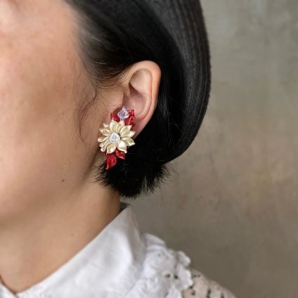 1940ǯ ե ޥɥ졼̡ 饹 ե 󥰡French Madeleine Riviere Glass Earrings
