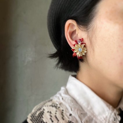 1940ǯ ե ޥɥ졼̡ 饹 ե 󥰡French Madeleine Riviere Glass Earrings