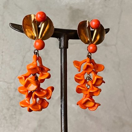 1940ǯ ե ޥɥ졼̡ 饹 ե󥸥 󥸡French Madeleine Riviere Glass Earrings