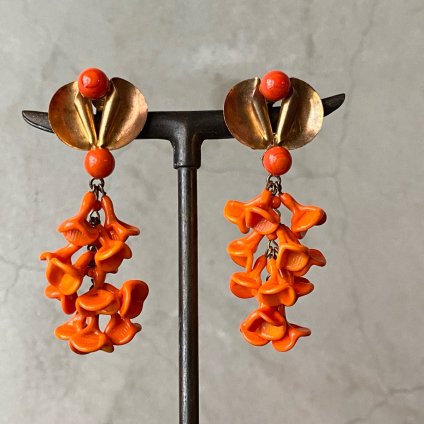 1940ǯ ե ޥɥ졼̡ 饹 ե󥸥 󥸡French Madeleine Riviere Glass Earrings