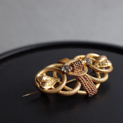 1930ǯ  ᥿ ꡼ ֥1930's Gold Metal Leaf Brooch