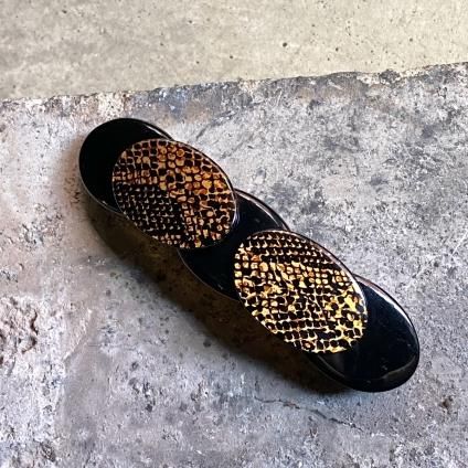 1960年代 フランス オールドプラスチック バレッタ パイソン柄 Dead