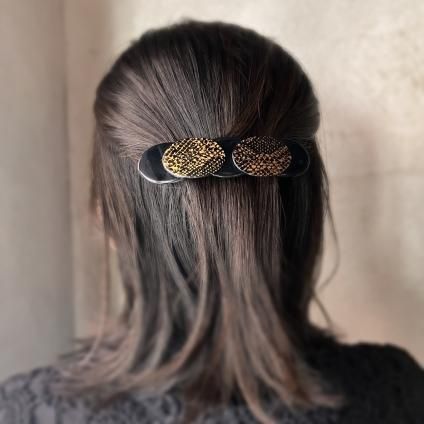 1960年代 フランス オールドプラスチック バレッタ パイソン柄 Dead