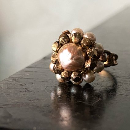 1940ǯ 륤졼 饹ѡ 󥰡French Louis Rousselet Glass Pearl Ring
