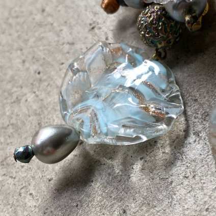 1940ǯ 륤졼 饹  ֥롼French Louis Rousselet Glass Earrings