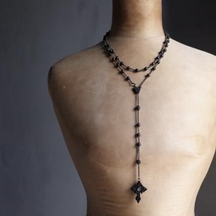 1900ǯ ꥪ å  ͥå쥹Early 20th Rosary Wood Long Necklace