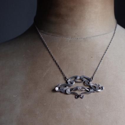 ̡ܡ С ͥå ͥå쥹Art Noueveau Style Silver Garnet Necklace Dead stock