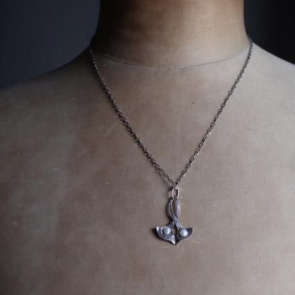 ơ С ѡ ꡼ ͥå쥹Vintage Silver Pearl Leaf NecklaceDead Stock
