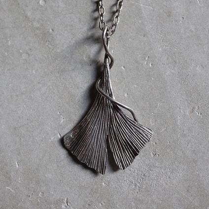 ヴィンテージ シルバー 銀杏 ネックレス（Vintage Silver Ginkgo