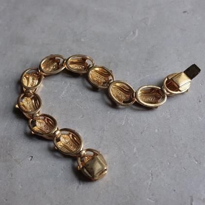 1950-60ǯ ɥ᥿ 塼å ֥쥹åȡ1950-1960's Gold Metal Tulips Bracelet