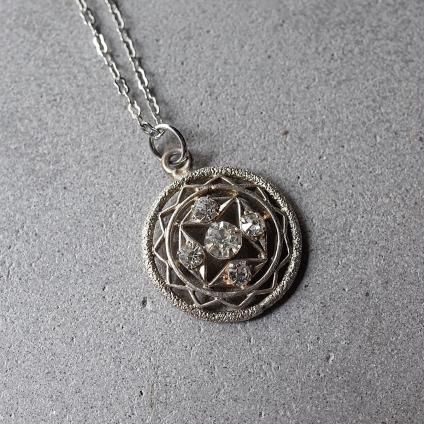 1930-40ǯ С᥿ ꥢ饹 饦 ͥå쥹1930-40's Silver Metal Clear Glass Round Necklace