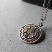 1930-40ǯ С᥿ ꥢ饹 饦 ͥå쥹1930-40's Silver Metal Clear Glass Round Necklace