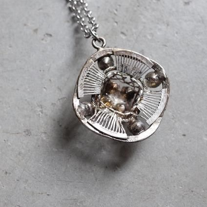 1930-40ǯ С᥿ ꥢ饹 ɩ ͥå쥹1930-40's Silver Metal Clear Metal Diamond Motif Necklace