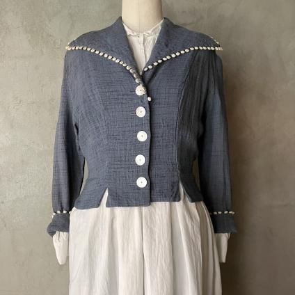 1950ǯ ֥롼졼 硼ȥ㥱åȡ Vintage Blue Gray Short Jacket