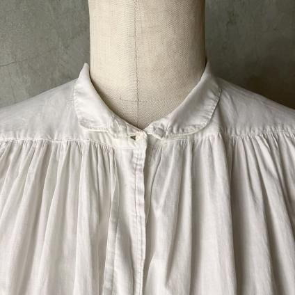 1910年代 フランス アンティーク コットン ロングブラウス