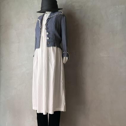 1910ǯ ե ƥ åȥ 󥰥֥饦France  Antique Cotton Long Blouse
