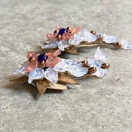 1940ǯ ե ޥɥ졼̡ 饹 ή 󥰡French Madeleine Riviere Glass Earrings
