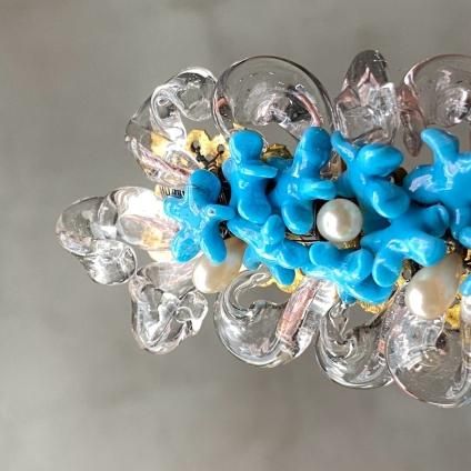 1940ǯ ե ޥɥ졼̡ ֥French Madeleine Riviere Glass Earrings