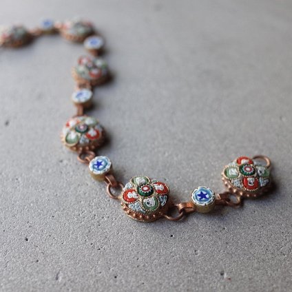 1940-50ǯ ޥ⥶ ޥ顼 饦 ֥쥹åȡ1950-1960's Roman Mosaic Multi Color Round Bracelet