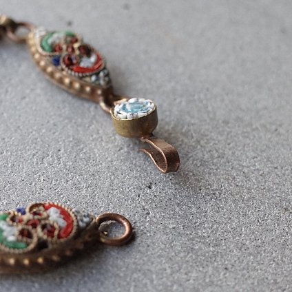 1940-50ǯ ޥ⥶ ޥ顼 ޡ ֥쥹åȡ1950-1960's Roman Mosaic Multi Color Marquise Bracelet