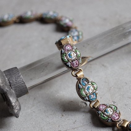 1940-50ǯ ޥ⥶ ڡ륫顼 Х ֥쥹åȡ1950-1960's Roman Mosaic Pale Tone Color Round Bracelet