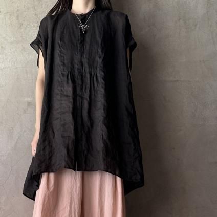 suzuki takayuki band-sleeve tunic ʥ業 Хɥ꡼ ˥åBlack