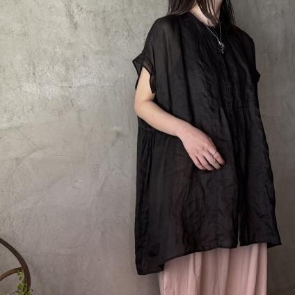 suzuki takayuki band-sleeve tunic ʥ業 Хɥ꡼ ˥åBlack