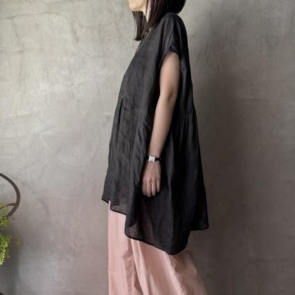 suzuki takayuki band-sleeve tunic ʥ業 Хɥ꡼ ˥åBlack