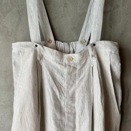 suzuki takayuki salopette ʥ業 ڥåȡWhite Stripe / Unisex