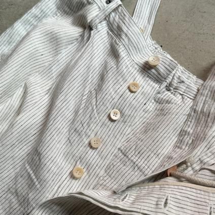 suzuki takayuki salopette ʥ業 ڥåȡWhite Stripe / Unisex