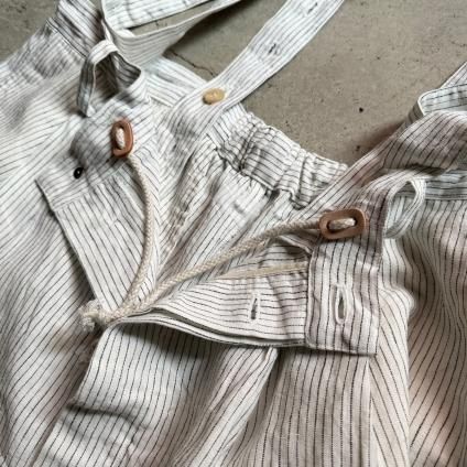 suzuki takayuki salopette ʥ業 ڥåȡWhite Stripe / Unisex